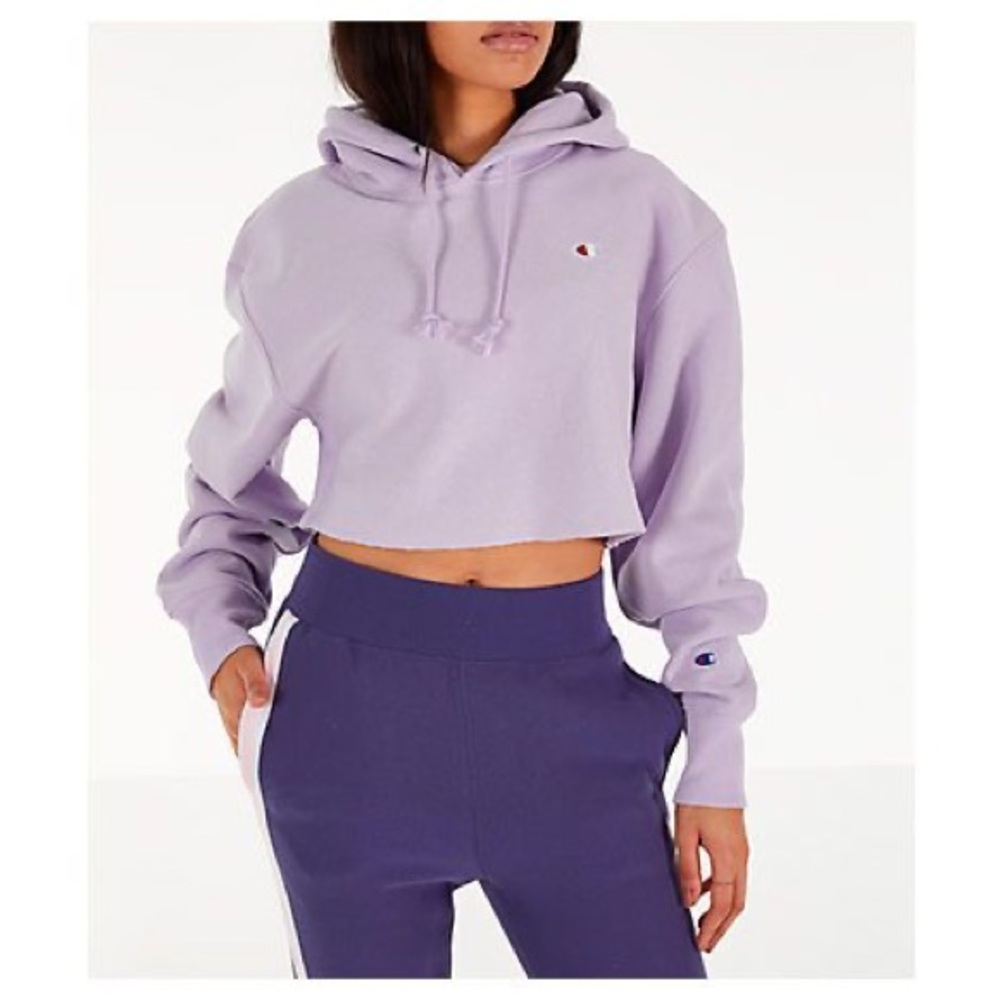 Cropped Purple Champion Hoodie